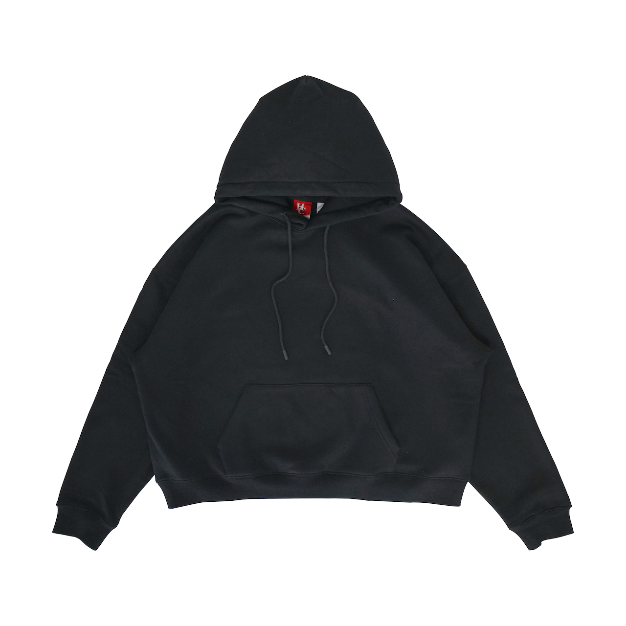 Black Boxy Fleece Hoodie V1 – HAVEN COURT